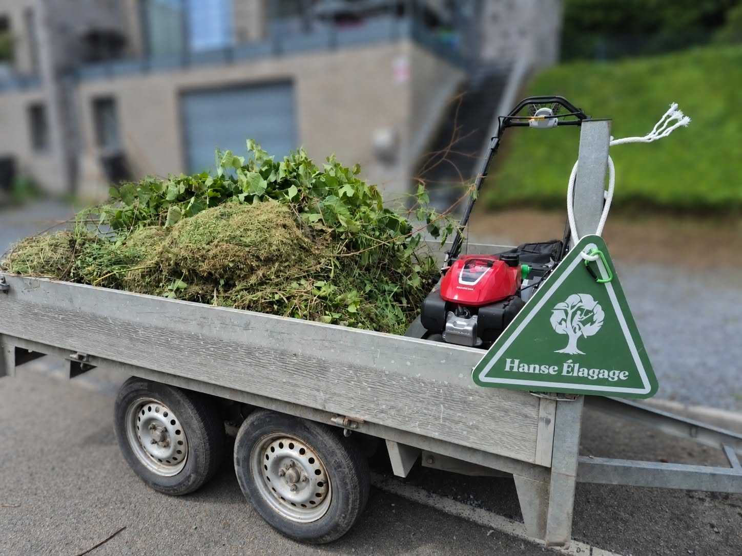 Travail d'évacuation des déchets verts par Hanse Élagage à Aywaille